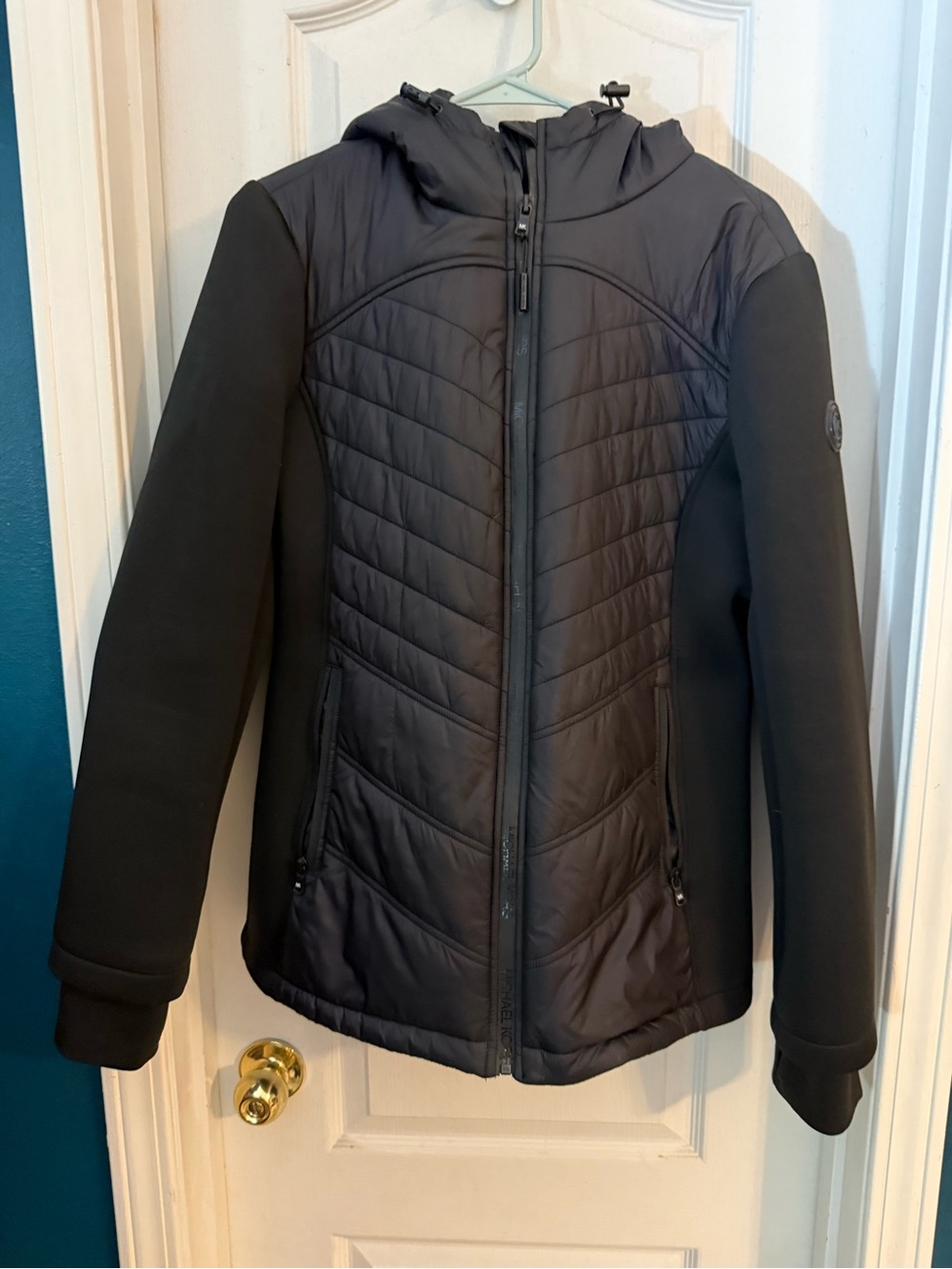 Michael Kors Black Quilted Hooded Puffer Jacket